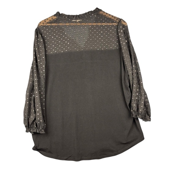 EUC Joie De Vivre Women's Plus Size Black Swiss Dot Blouse 3/4 Sleeves Size 1X - Picture 5 of 10